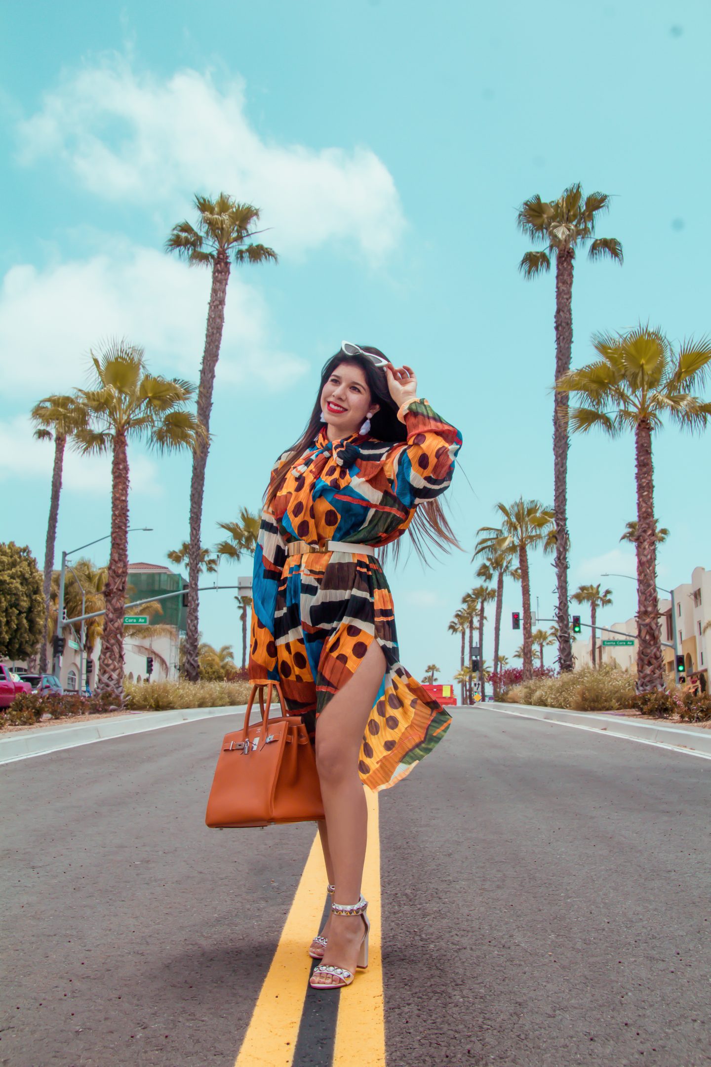 Vanessa Campos: Pleated Tunic with Abstract Print - Zara. San Deigo, California